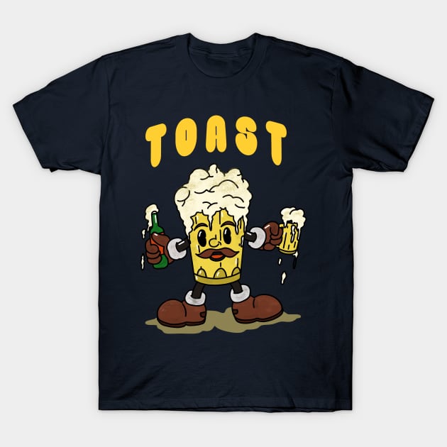 Beer Toast Mascot T-Shirt by RiyanRizqi